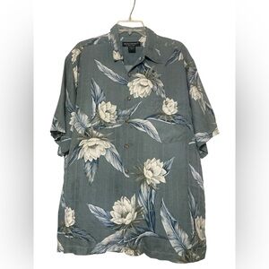 Men's Floral Leaf Button-Down Shirt
